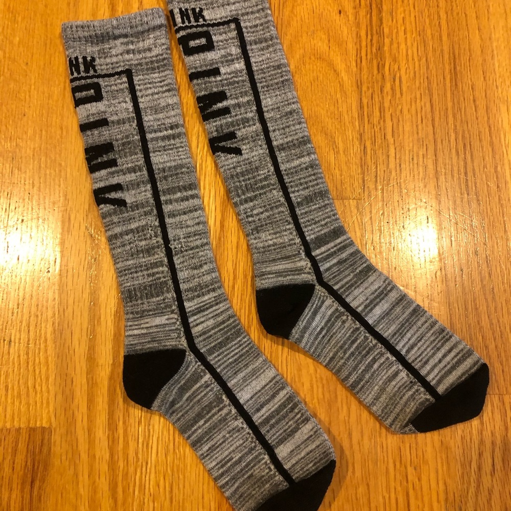 Pink Victoria’s Secret high socks